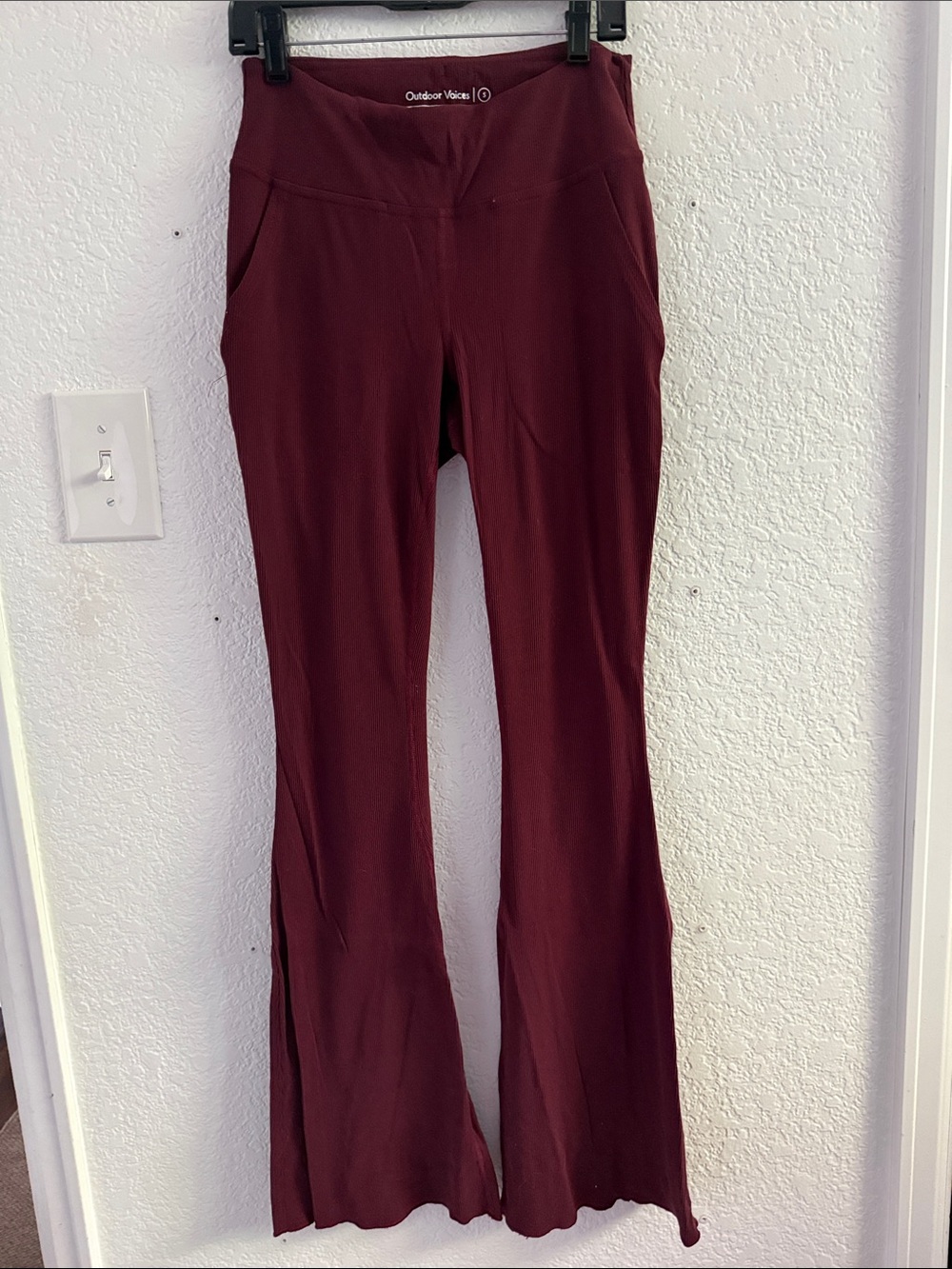 Outdoor Voices Maroon Flare Leggings